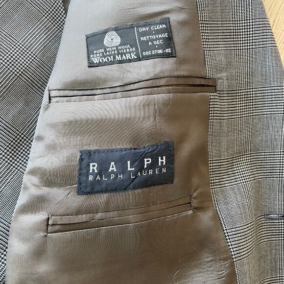 Ralph Lauren Men's 100% Wool Gray Plaid 3 Piece Suit - 46 L - Picture 3 of 7